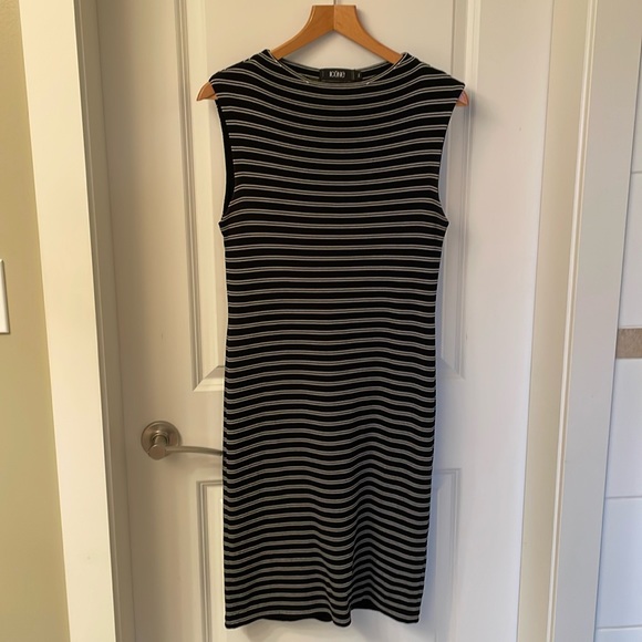 GUC Midi black and white stripes dress size L - Picture 1 of 2